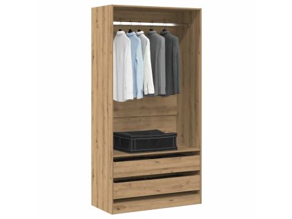 vidaXL Šatní skříň dub artisan 100 x 50 x 200 cm kompozitní dřevo