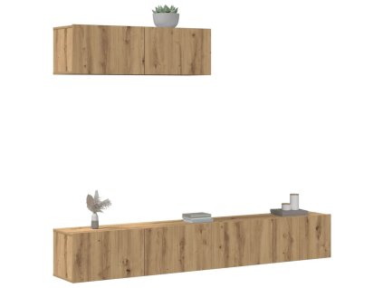 vidaXL Sada 3 kusů nástěnné TV skříňka dub artisan kompozitní dřevo