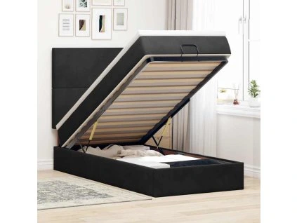 vidaXL Osmanský rám postele s matracemi černá 90x200cm samet