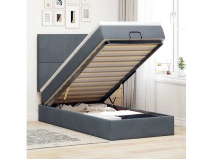 vidaXL Osmanský rám postele s matracemi tmavě šedá 80x200cm samet