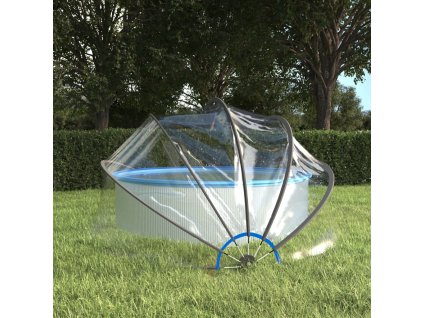 vidaXL Kopule na bazén kulatá 376 x 188 cm PVC