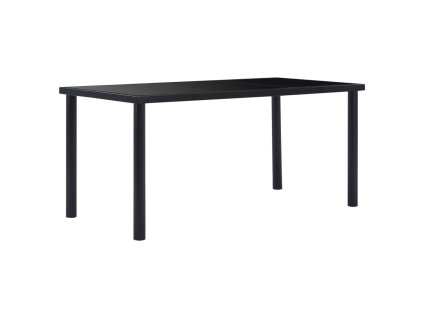 vidaXL Jídelní stůl černý 160 x 80 x 75 cm tvrzené sklo