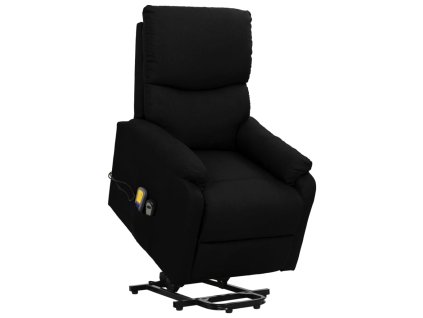 vidaXL Zvedací masážní křeslo černé textil