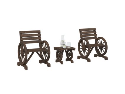 vidaXL 3dílná zahradní sedací souprava masivní jedlové dřevo