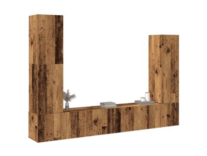 vidaXL Sada 4 kusů nástěnné TV skříňka starého dřeva kompozitní dřevo