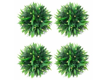 vidaXL Umělé buxus koule s LED světly 4 ks zelené 15 cm