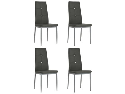 vidaXL Jídelní židle 4 ks šedé umělá kůže