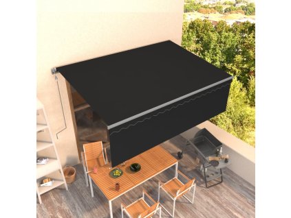 vidaXL Automatická zatahovací markýza s roletou 4,5 x 3 m antracitová