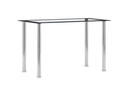 vidaXL Jídelní stůl černo-průhledný 120 x 60 x 75 cm tvrzené sklo