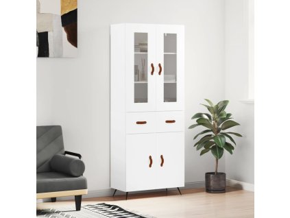 vidaXL Skříň highboard bílá 69,5 x 34 x 180 cm kompozitní dřevo
