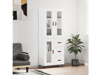 vidaXL Skříň highboard bílá 69,5 x 34 x 180 cm kompozitní dřevo