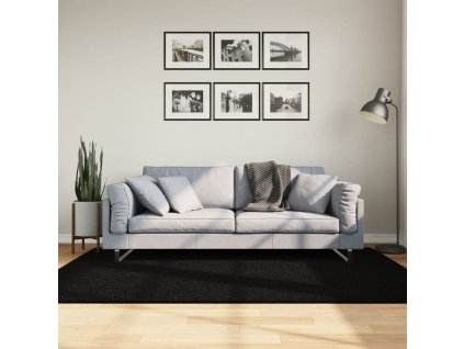 vidaXL Koberec HUARTE krátký vlas měkký a pratelný černý 140x200 cm