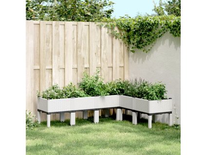 vidaXL Zahradní truhlík s nohami bílý 160 x 120 x 42 cm PP