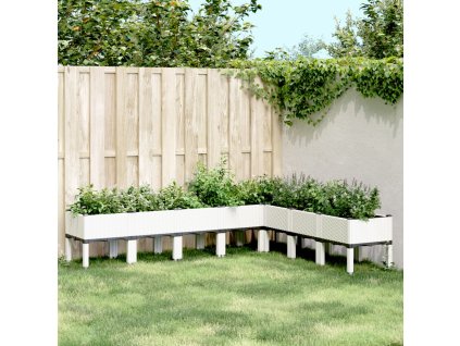 vidaXL Zahradní truhlík s nohami bílý 200 x 160 x 42 cm PP