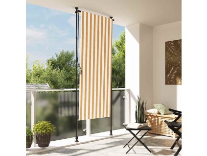 vidaXL Venkovní roleta oranžová a bílá 120 x 270 cm textil a ocel