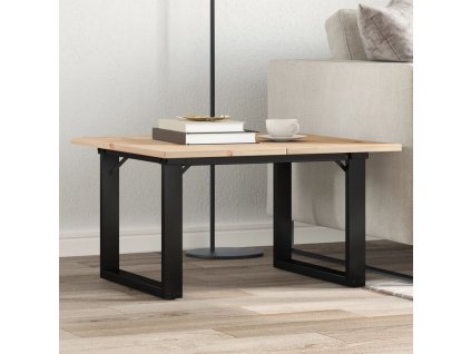 vidaXL Konferenční stolek s O rámem 70x70x40 cm borové dřevo a ocel