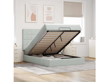 vidaXL Osmanský rám postele s matracemi světle šedá 140x200cm samet