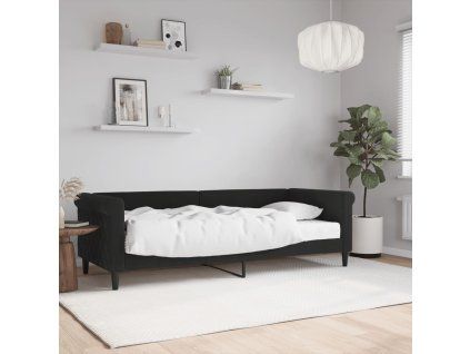 vidaXL Válenda s matrací černá 80 x 200 cm samet