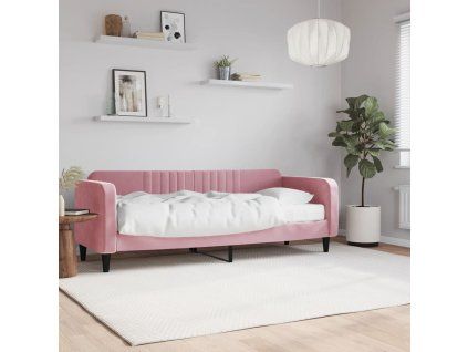 vidaXL Válenda s matrací růžová 80 x 200 cm samet