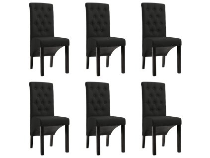 vidaXL Jídelní židle 6 ks černé textil