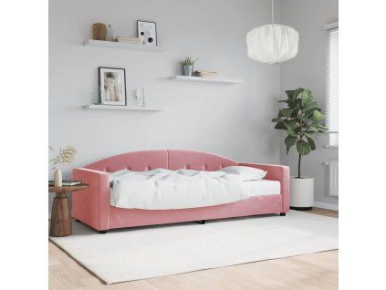 vidaXL Válenda s matrací růžová 80 x 200 cm samet