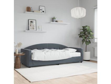 vidaXL Válenda s matrací tmavě šedá 80 x 200 cm samet
