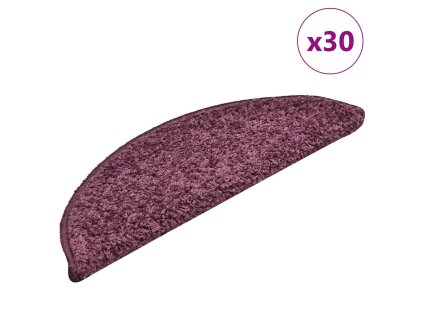 vidaXL Schodové rohože 30 ks 56 x 17 x 3 cm tmavě fialové půlkulaté
