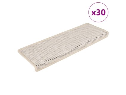 vidaXL Samolepicí rohože na schody Sisal-Look 30 ks 65x21x4 cm Cream
