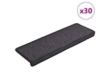 vidaXL Schodové rohože 30 ks 65 x 21 x 4 cm antracitové s obdélníkovým okrajem
