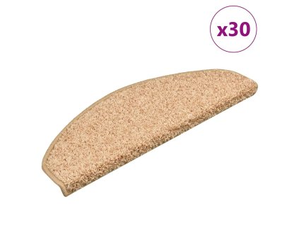 vidaXL Schodové rohože 30 ks 65 x 21 x 4 cm zlaté, půlkulaté, velké