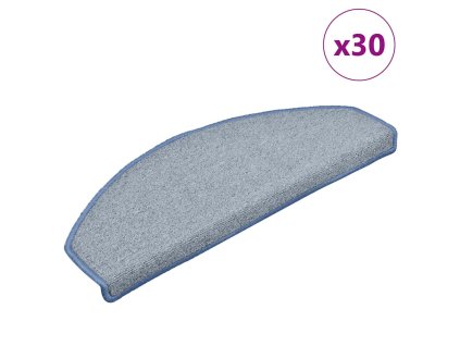 vidaXL Schodové rohože 30 ks 65 x 24 x 4 cm světle šedo-modré, půlkulaté, velké