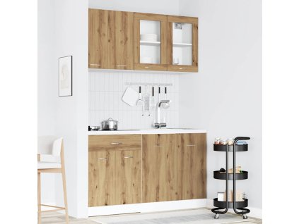 vidaXL 4dílná sada kuchyňských skříněk "Lyon" Artisan Dub, dřevěné podlahy