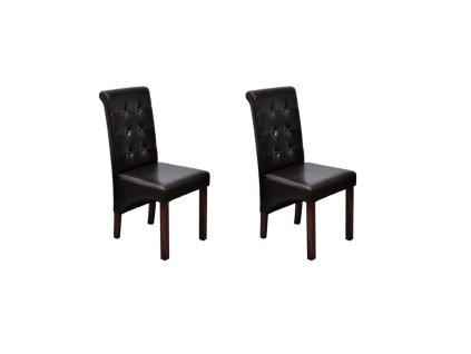 vidaXL Jídelní židle 2 ks hnědé umělá kůže