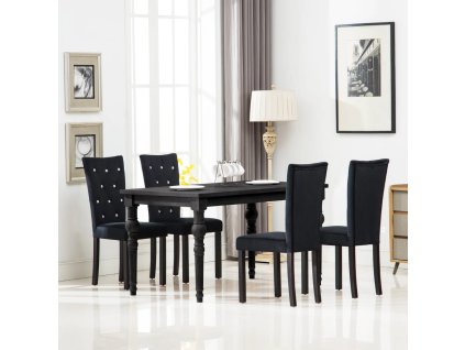 vidaXL Jídelní židle 4 ks černé samet