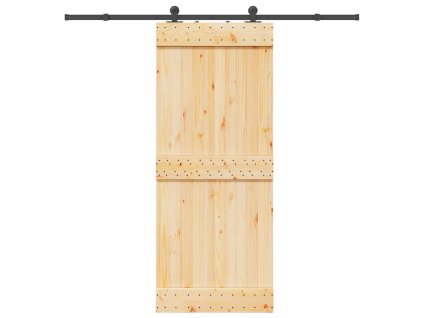 vidaXL Posuvné dveře s kováním 85 x 210 cm masivní borové dřevo