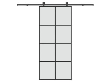 vidaXL Posuvné dveře s kováním 90x205 cm ESG sklo a hliník