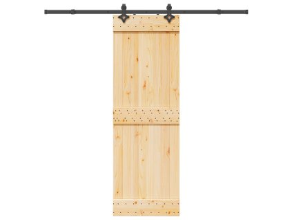 vidaXL Posuvné dveře s kováním 70 x 210 cm masivní borové dřevo
