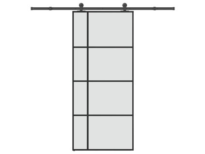 vidaXL Posuvné dveře s kováním 90x205 cm ESG sklo a hliník