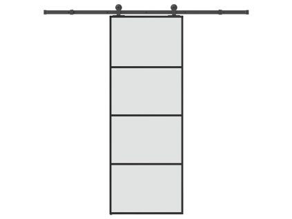 vidaXL Posuvné dveře s kováním 76x205 cm ESG sklo a hliník