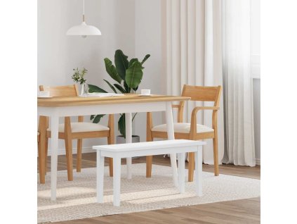 vidaXL Lavice 90 cm bílá z masivního dřeva s gumou