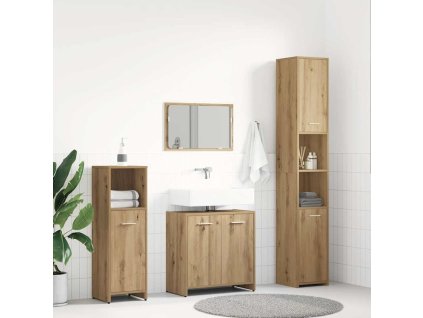 vidaXL 4dílná koupelnová sestava dub artisan kompozitní dřevo