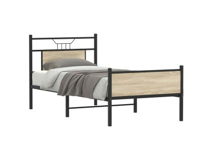 vidaXL Rám postele bez matrace dub sonoma 90 x 190 cm kompozitní dřevo