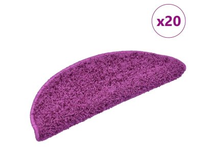 vidaXL Schodové rohože 20 ks 65 x 21 x 4 cm fialové půlkulaté velké