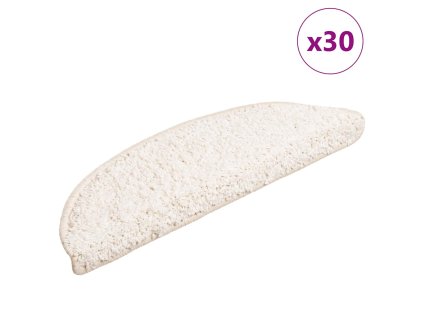 vidaXL Rohože na schody 30 ks bílé 56x17x3 cm