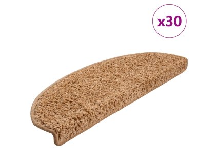 vidaXL Schodové rohože 30 ks 65 x 21 x 4 cm béžové, půlkulaté, velké