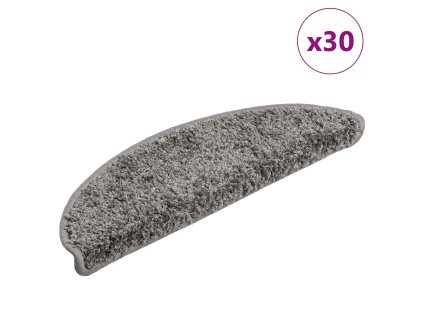 vidaXL Schodové rohože 30 ks 56 x 17 x 3 cm šedé, půlkulaté