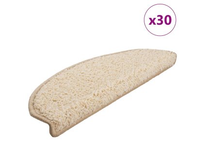 vidaXL Schodové rohože 30 ks 65 x 21 x 4 cm krémové, půlkulaté, velké