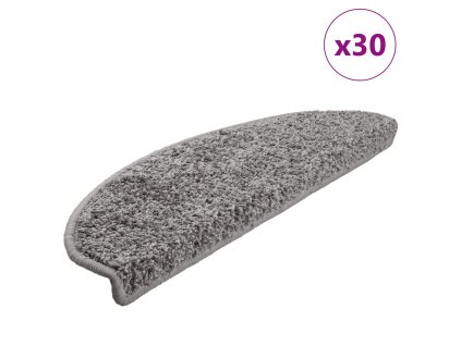 vidaXL Schodové rohože 30 ks 65 x 21 x 4 cm šedé, půlkulaté, velké