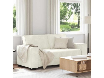 vidaXL 2místná pohovka krémová 140 cm samet