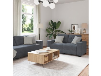 vidaXL Set pohovek 3 pcs Šedá Samet